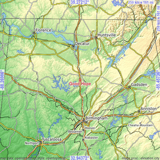 Topographic map of Good Hope