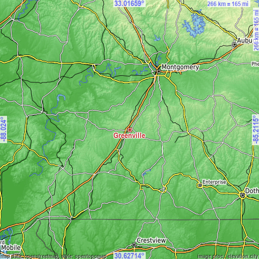 Topographic map of Greenville