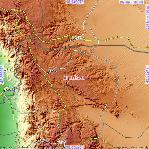 Topographic map of Al Ḩashwah