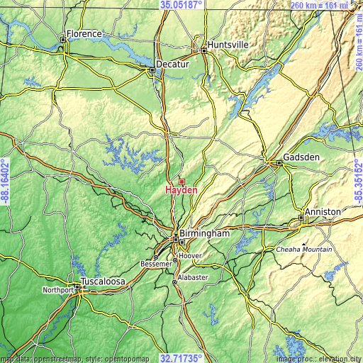 Topographic map of Hayden