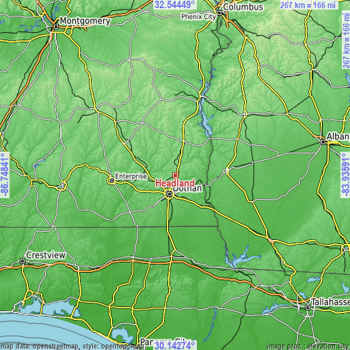 Topographic map of Headland