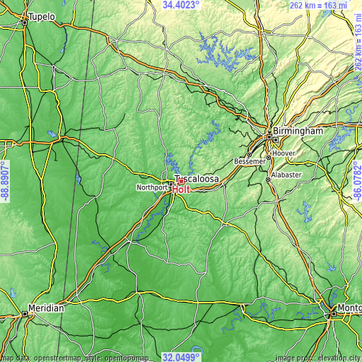 Topographic map of Holt