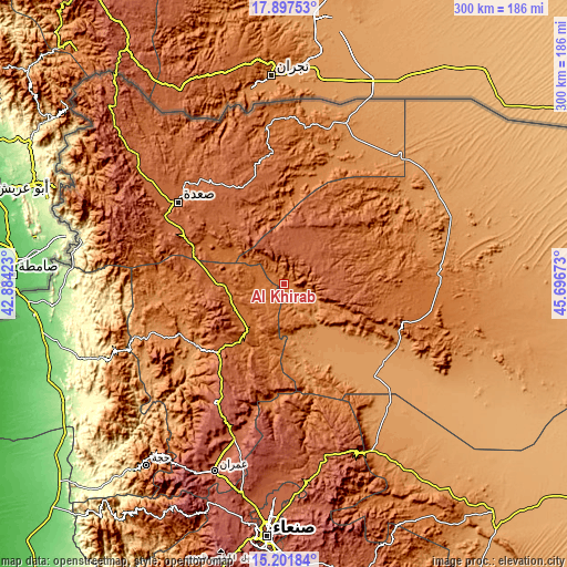 Topographic map of Al Khirāb