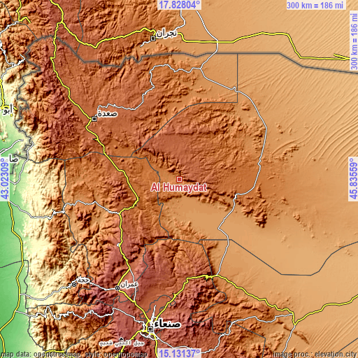 Topographic map of Al Ḩumaydāt