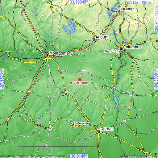 Topographic map of Inverness