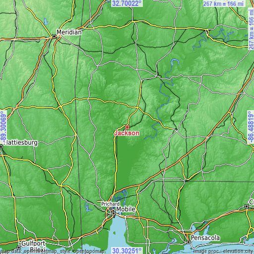 Topographic map of Jackson