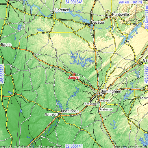 Topographic map of Jasper