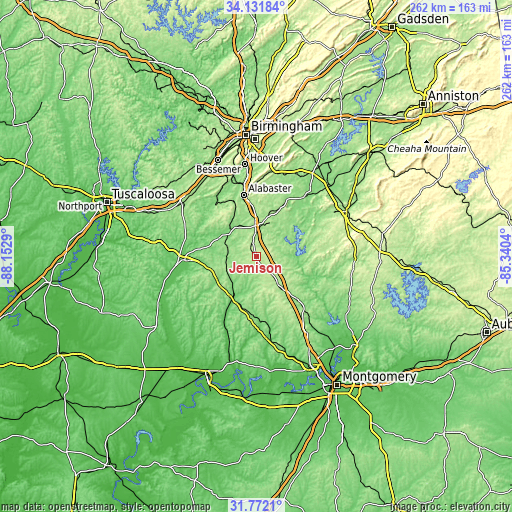 Topographic map of Jemison