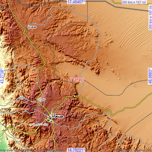 Topographic map of Al Ghayl