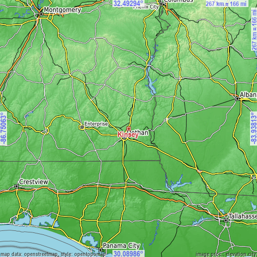 Topographic map of Kinsey