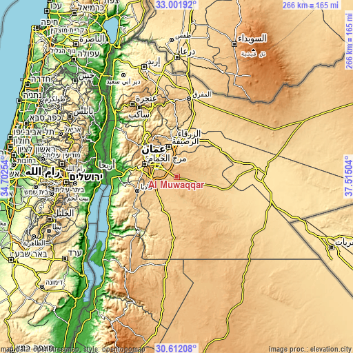 Topographic map of Al Muwaqqar