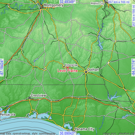 Topographic map of Level Plains