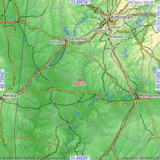 Topographic map of Marion