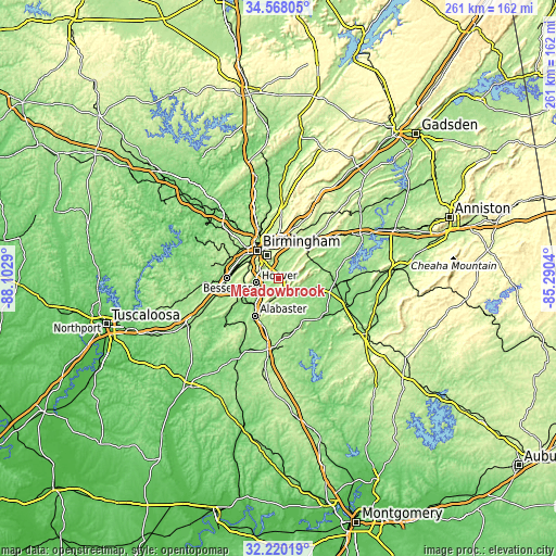 Topographic map of Meadowbrook