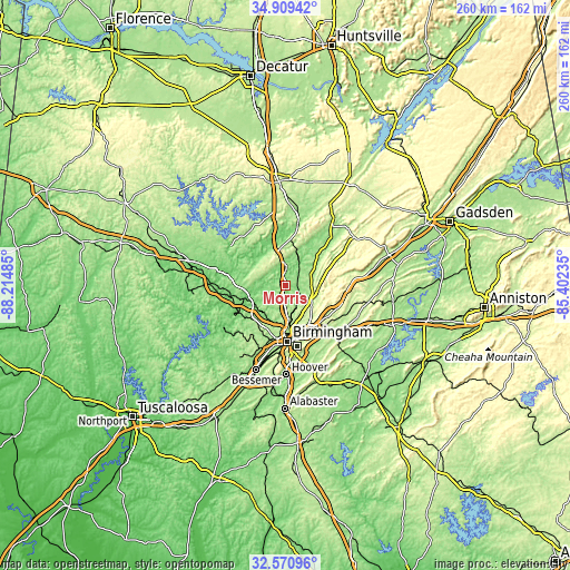 Topographic map of Morris