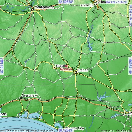 Topographic map of Newton