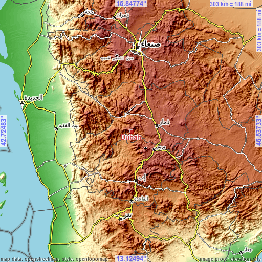 Topographic map of Ḑubāh