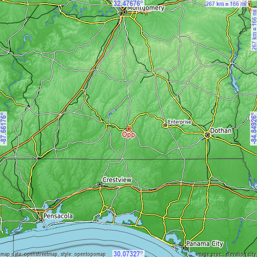 Topographic map of Opp