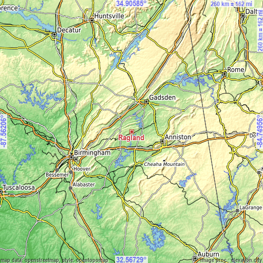 Topographic map of Ragland