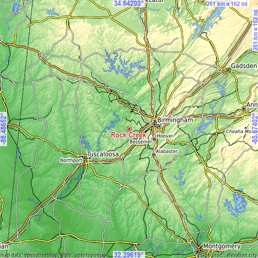 Topographic map of Rock Creek