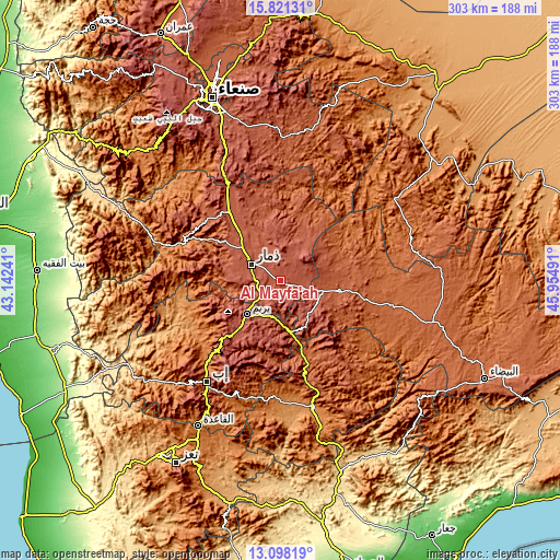 Topographic map of Al Mayfa’ah