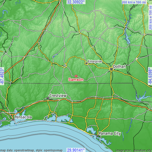 Topographic map of Samson