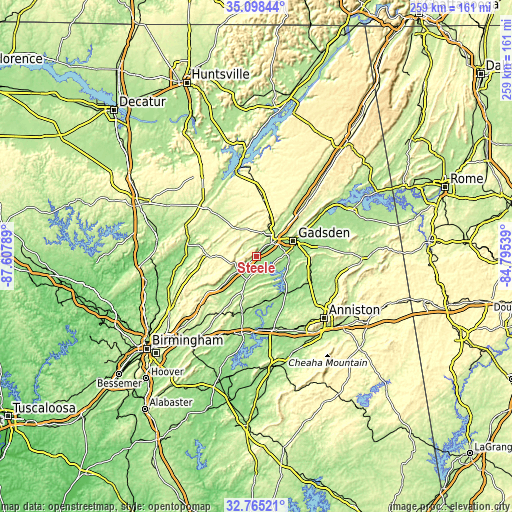 Topographic map of Steele