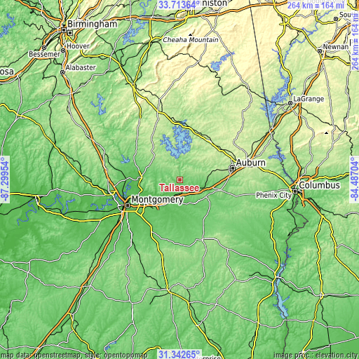Topographic map of Tallassee