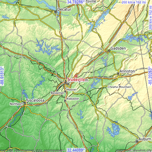 Topographic map of Trussville