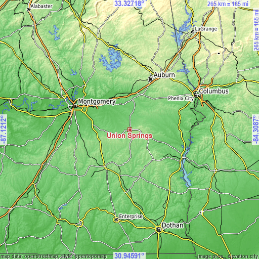 Topographic map of Union Springs