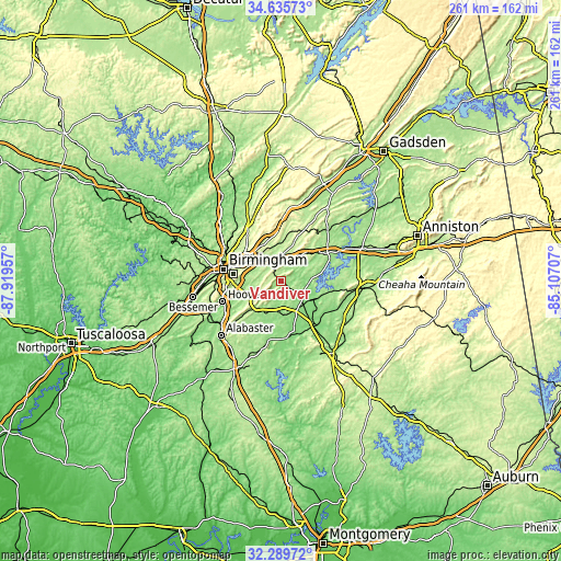 Topographic map of Vandiver