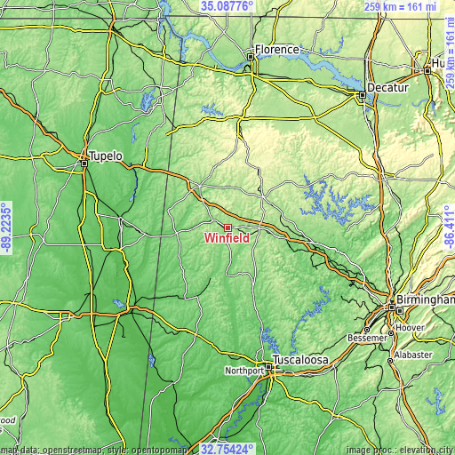 Topographic map of Winfield