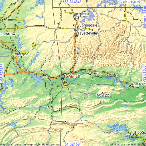 Topographic map of Alma