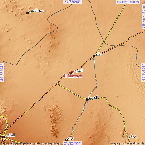 Topographic map of Al Muwayh