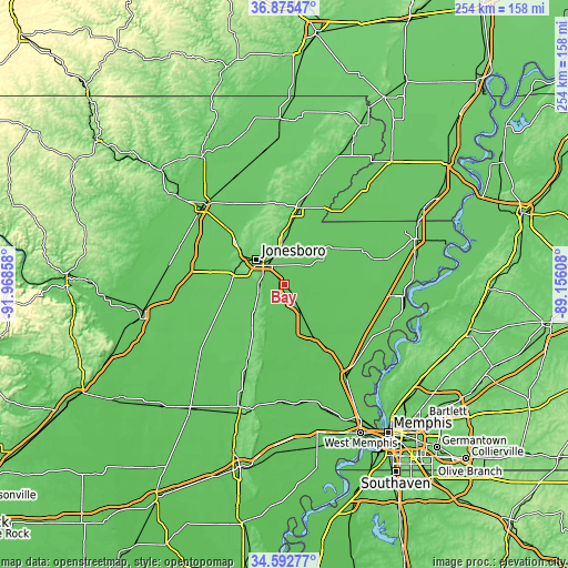 Topographic map of Bay