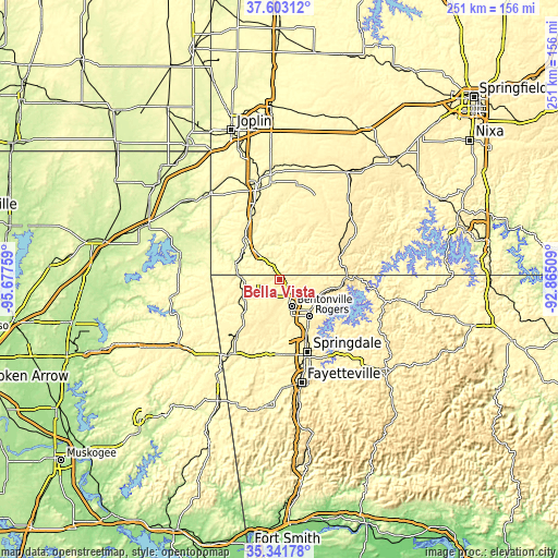 Topographic map of Bella Vista