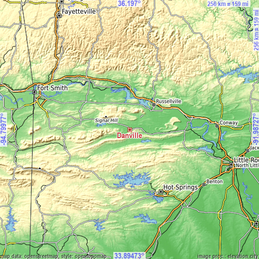 Topographic map of Danville