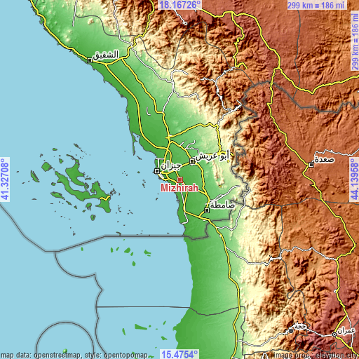Topographic map of Mizhirah