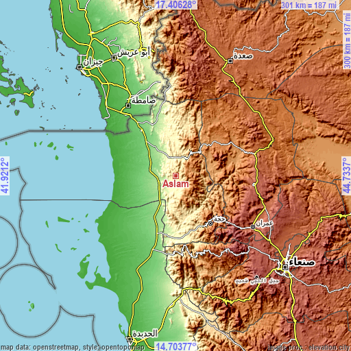 Topographic map of Aslam