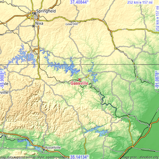 Topographic map of Gassville