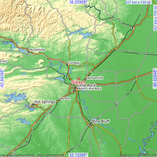 Topographic map of Gibson