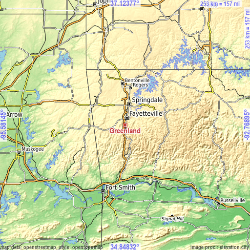 Topographic map of Greenland