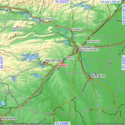 Topographic map of Haskell