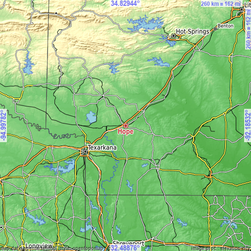 Topographic map of Hope