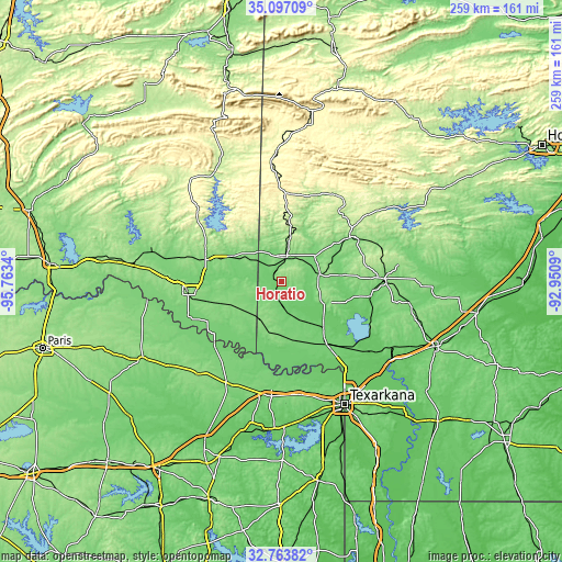 Topographic map of Horatio