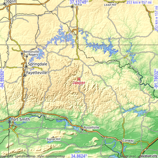 Topographic map of Jasper