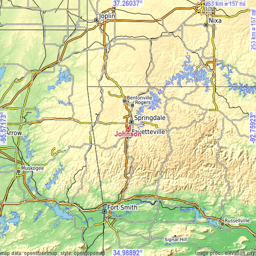 Topographic map of Johnson