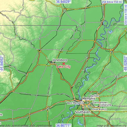 Topographic map of Lake City