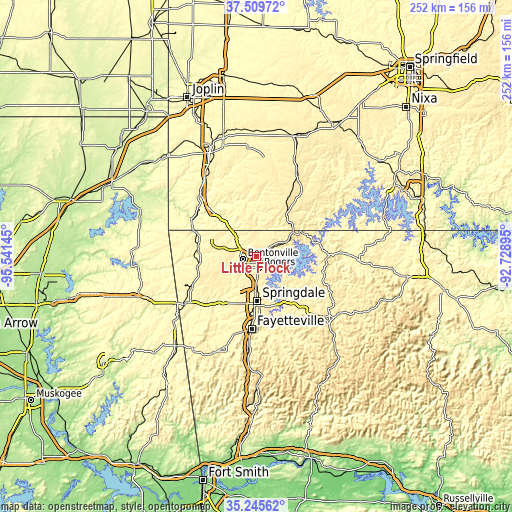 Topographic map of Little Flock