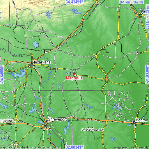 Topographic map of Magnolia